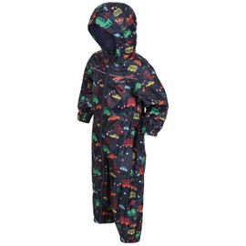 Regatta Kids puddle suit - all in one waterproof for kids - Breathable and rain proof hooded outdoor warm Puddlesuit - reflective trim and taped Seams - playsuit For Boys and Girls
