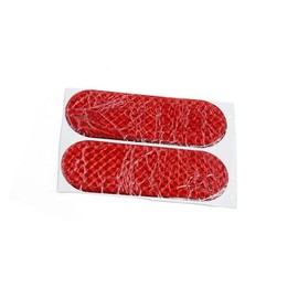 Motoforti 12cmx4cm Car Exterior Reflector Decal Reflective Sticker Red 2pcs Long-lasting