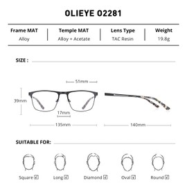OLIEYE Unisex Reading Glasses for Women Men Blue Light Blocking Glasses Reader Computer Glasses With Spring Hinge (Black, 175.00)