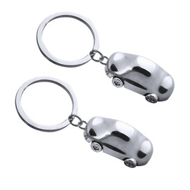 RmKbe 2pcs Car Model Key Chain Metal Car Keyring Accessories Silver Metal Car Model Key Chains Cool Luxury Metal Keychain for Men Women