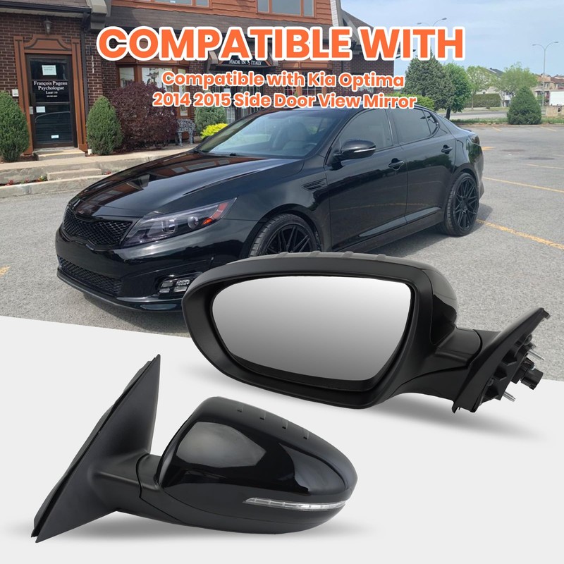 Left Driver Mirror Compatible with 2014 2015 Kia Optima Mirrors