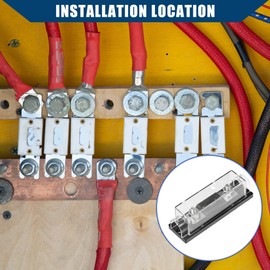 Hihaha 200A Fuse Inline ANL Fuse Holder Clear Fuse Block with Screws/Inner for Car Boat Truck/Durable Plastic Metal / 1 Set Silver Tone