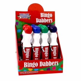 TENLITE Pack of 12 Bingo Dabbers – Non Drip Dot Marker Pens for Bingo, Lotto & Raffle Tickets – Stationery Dauber Ink Markers for Flyers, Arts & Crafts – Assorted Colours for Playing Bingo Games