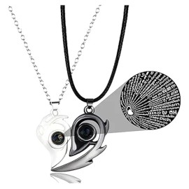 Collar Medio Corazón Para Pareja Corazón 100 Idiomas Te Amo