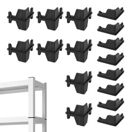 16pcs Universal Connectors for Whalen & Costco, Post Corner Connectors & Caps for Most Shelving Units (Black)