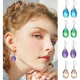 SAMOCO Juego de 16 pares de aretes colgantes para mujer, diseo de lgrima, aretes de gancho hipoalergnicos