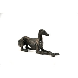 Hot Cast Solid Bronze Greyhound Lying Cross Legged