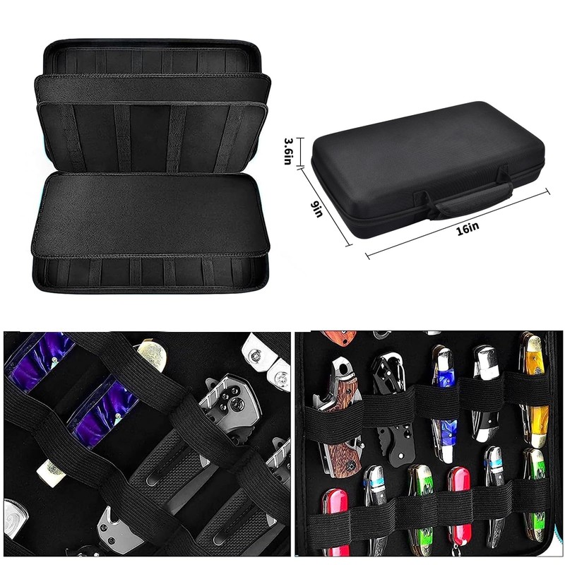 Display Case for 66+ Pocket Knives. Folding Knife Holder, Butterfly