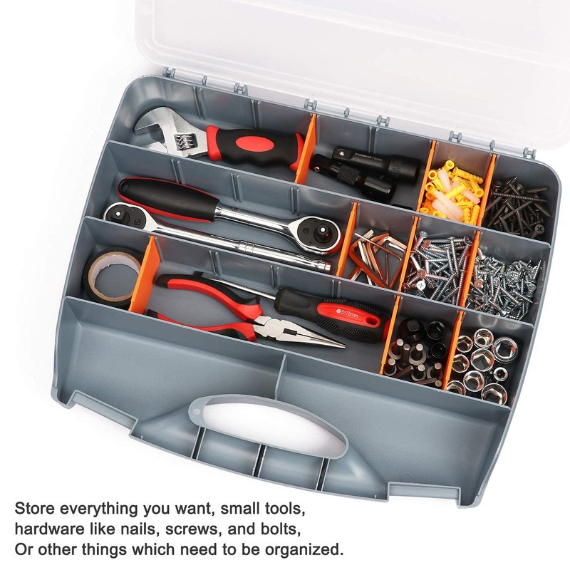Makitoyo Hardware Storage Box Tools Organizer Container with Handle and