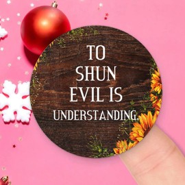 to Shun Evil is Understanding. Round Label Stickers 100pcs Bible Verse Quotes Saying Circle Decals for Water Bottle Luggages Laptop Computer Envelopes Seals Card Boxes 3in
