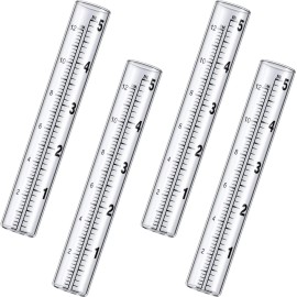 Frienda 4 Pack 5 Inch Glass Rain Gauge With Dual Scale For Garden And Outdoor Use