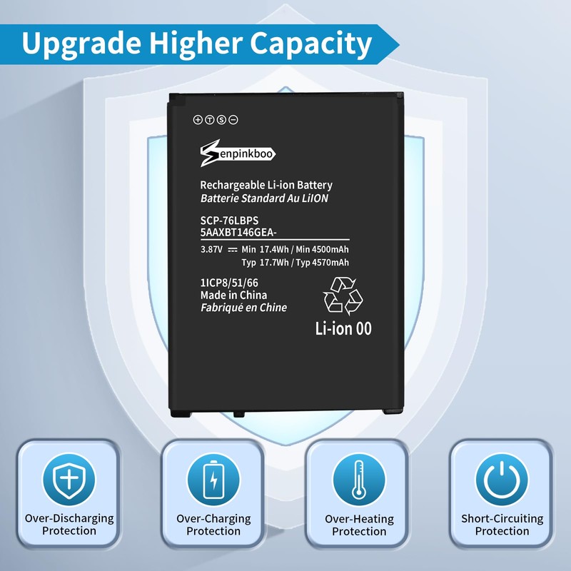 Senpinkboo SCP-76LBPS Battery [Upgrade 4570mAh] for Kyocera E7200