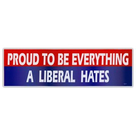 Bumper Sticker Decal - Proud to Be Everything A Liberal Hates - Republican Party