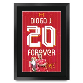 HWC Trading Diogo Jota Forever Liverpool Gifts Printed Signed Autograph Picture for Football Fans and Supporters - A3 Framed