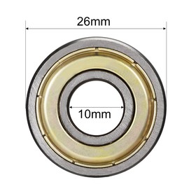 sourcing map Pack of 2 6000ZZ Ball Bearings Double Shield 10 mm x 26 mm x 8 mm Carbon Steel Z1 DE DE