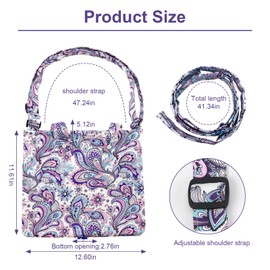 CYMNER Urine Drainage Bag Holder for Women,Catheter Bag Cover with Adjustable Strap, Leak-Proof Lining and Bed/Walker Loops, Floral Print, Resistant Polyester Fabric