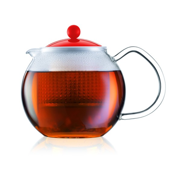 Bodum ASSAM Teebereiter (Glasgriff, Farbiger Deckel, Permanent Kunststofffilter, 1,0 liters)