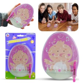 HOVUK Easter Pinball Machine Gifts for Birthdays | Plastic Chick Character Kids Pinball Game | Holdings Hand Game Reflex Toy for Children 3+Y, Size-14cm