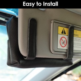 KINIVA Car Tissue Holder Sun Visor Napkin Tissue Box Holder for Car Visor Leather Tissue Holder Dispenser for Car(Black)
