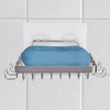 Stainless Steel Shower Soap Holder with 4 Hooks Saver for