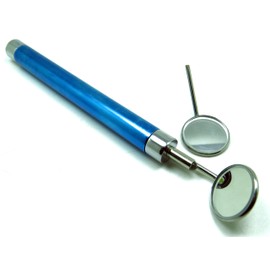 10 Pcs Dental Light Mirror Blue Handle Removable Mirrors #5 Examination Diagnostic Instruments