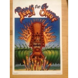O.S.P. Publishing Inc Pray For Surf By Roy Gonzales 1989 Vintage Poster 23 x 35