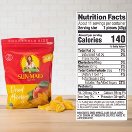 Sun-Maid Dried Mangos - 15 oz Resealable Bag - Dried Mango Slices - Dried Fruit Snack for Lunches, Snacks, and Natural Sweeteners (pack of 1)
