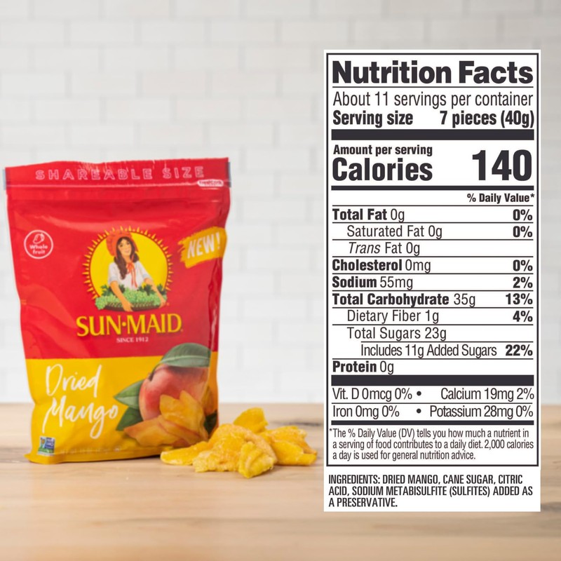 Sun-Maid Dried Mangos - 15 oz Resealable Bag - Dried