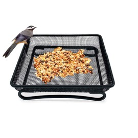 DYSHIPEN Bird Feeder Tray Floor Feeding Plate Bird Squirrel Feeder Plate Metal Garden Feeding Plate (Form 1)