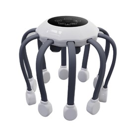 Ultra Scalp Massagers 360 Degree Electric Vibrating Head Massager 4 Contacts Scalp Stress Relax Automatic Head Massager White