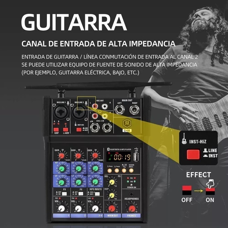 Winmix G4m Bluetooth Usb Mezclador Con Micrófono Inalámbrico