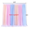Pastel Backdrop Curtains Rainbow Unicorn Tulle Curtain Backdrop for Girls