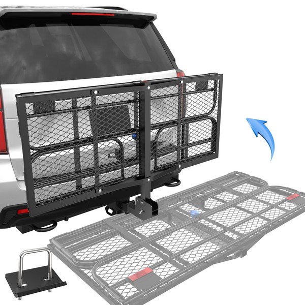 KUIPERAUTO 500 Lbs Folding Rack Hitch Mount Cargo Carrier, 2"