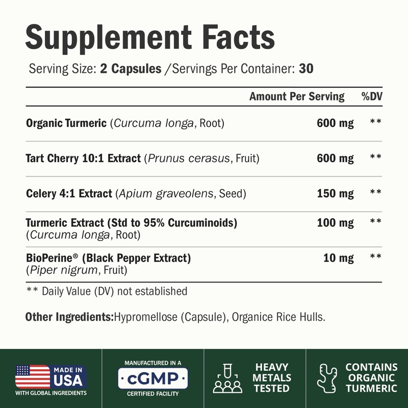 Tart Cherry Capsules – 4-in-1 Turmeric Tart Cherry Supplement for