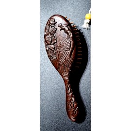 Unbranded *NEW-Tangle Free, Hand Carved Sandalwood Brush with Bamboo Teeth, All Hair Types