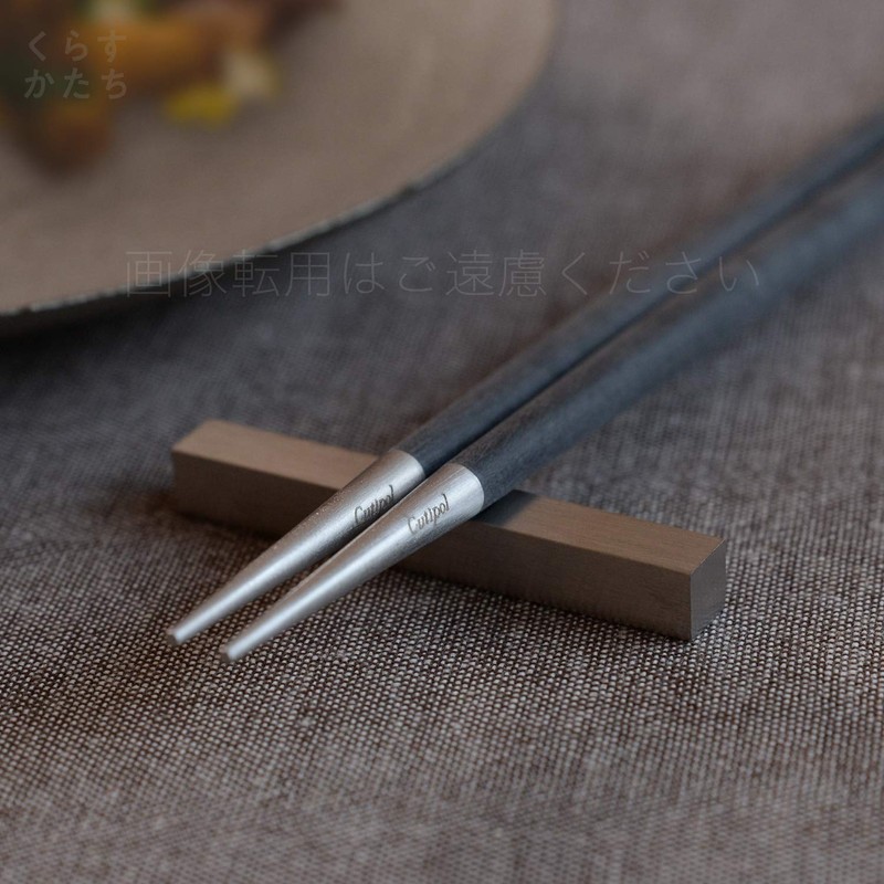 Cutipol GOA Black/Matte Silver Chopsticks Set GO29 2 Pairs with