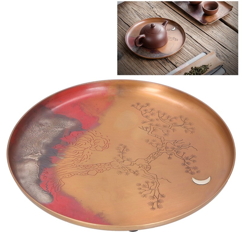 Tea Tray Japanese Hand Made Round Tea Cup Holder Plate