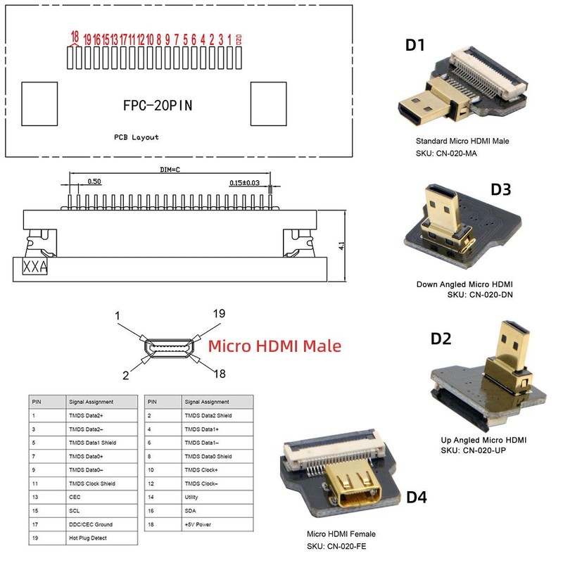 CY Cable plano ultrafino Cord Micro HDMI macho a Micro