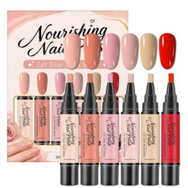 6 Pcs Quick Dry Nail Polish Pens, No UV Lamp Manicure Set