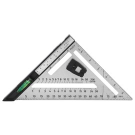 Woodworking Triangle Ruler 7in Dual Scale Square Angle Ruler Carpenter Tool with Bubble Level