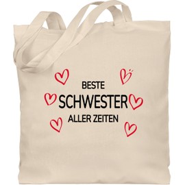 Shirtracer - Cotton Bag - Bags - Best Sister of All Time | Sister Gift | Gifts for Sister Birthday | Birthday Gift for Sister | Best Sister Gifts, 1 natural white