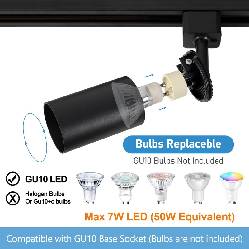 6-Light LED Track Lighting Kit with 6.6FT H Track Lighting