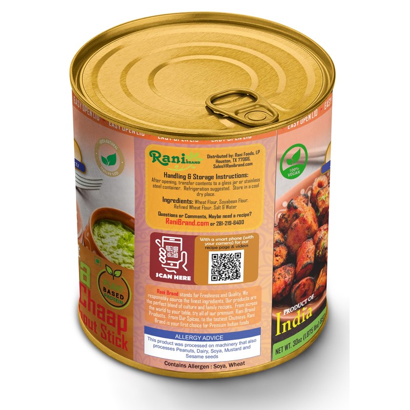 Rani Cut Soya Chaap Whitout Stick (Plant Based Protein) 30oz