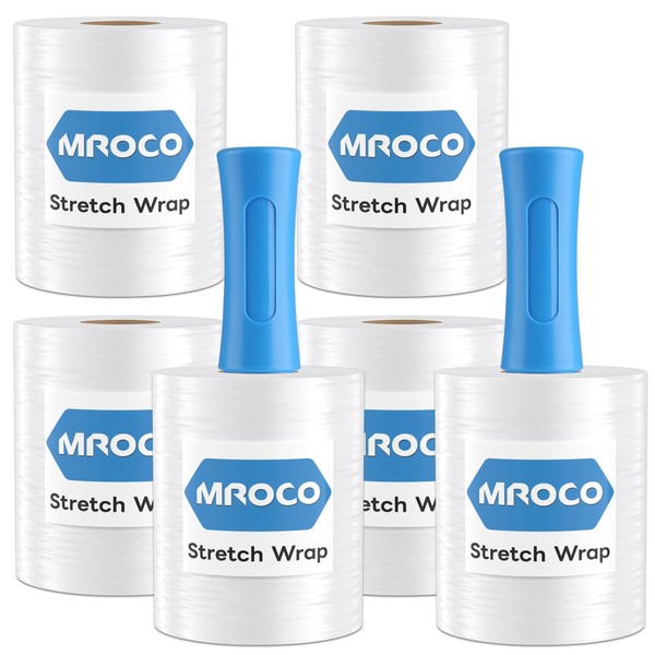MROCO Plastic Shrink Stretch Wrap Film Roll (6 Rolls) for