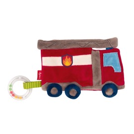 SIGIKID PlayQ 42304 Active Crinkle Cloth Fire Brigade Girls and Boys Baby Toy Recommended from Birth Red, Pack of 1