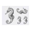 4 x 'Single Seahorse Side View' Temporary Tattoos - Water