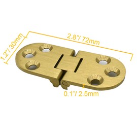 Renashed 4 Pcs Round Edge Hinge Brass Butler Tray Hinge Round Edge 180 Degree for Butler Folding Tables Furniture Table with Screws