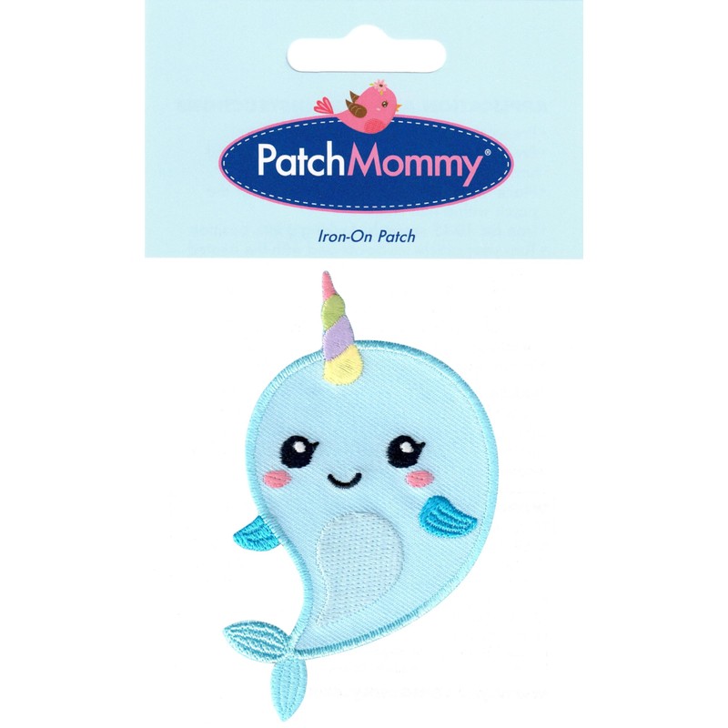 PatchMommy Narwal Iron-On Patch for Clothing, Jeans, Jackets, Children, Baby