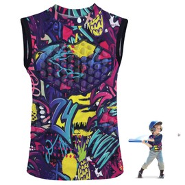 Gracfulcub Baseball Chest Protector Youth Padded Football Shirt, Chest Protector Baseball Youth, Football Padded Shirt for Baseball, Football, T Ball, Lacrosse & Goalies (Pink, YS)