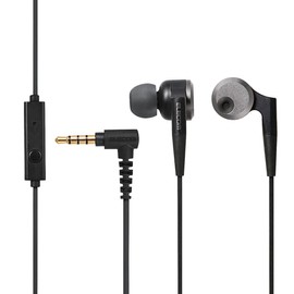 Elecom EHP-GB100MBK Stereo Earphones, Canal, 0.4 inches (10 mm), Driver and Mic, Heavy Bass, Black